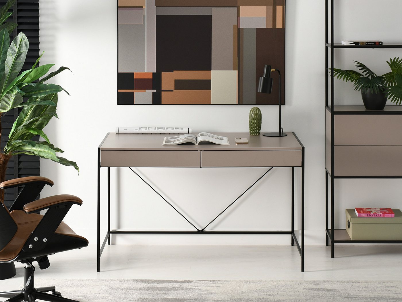Compleo Schreibtisch mit 2 Schubladen, Breite: 123 cm, Modern design – Bild 3 von 5