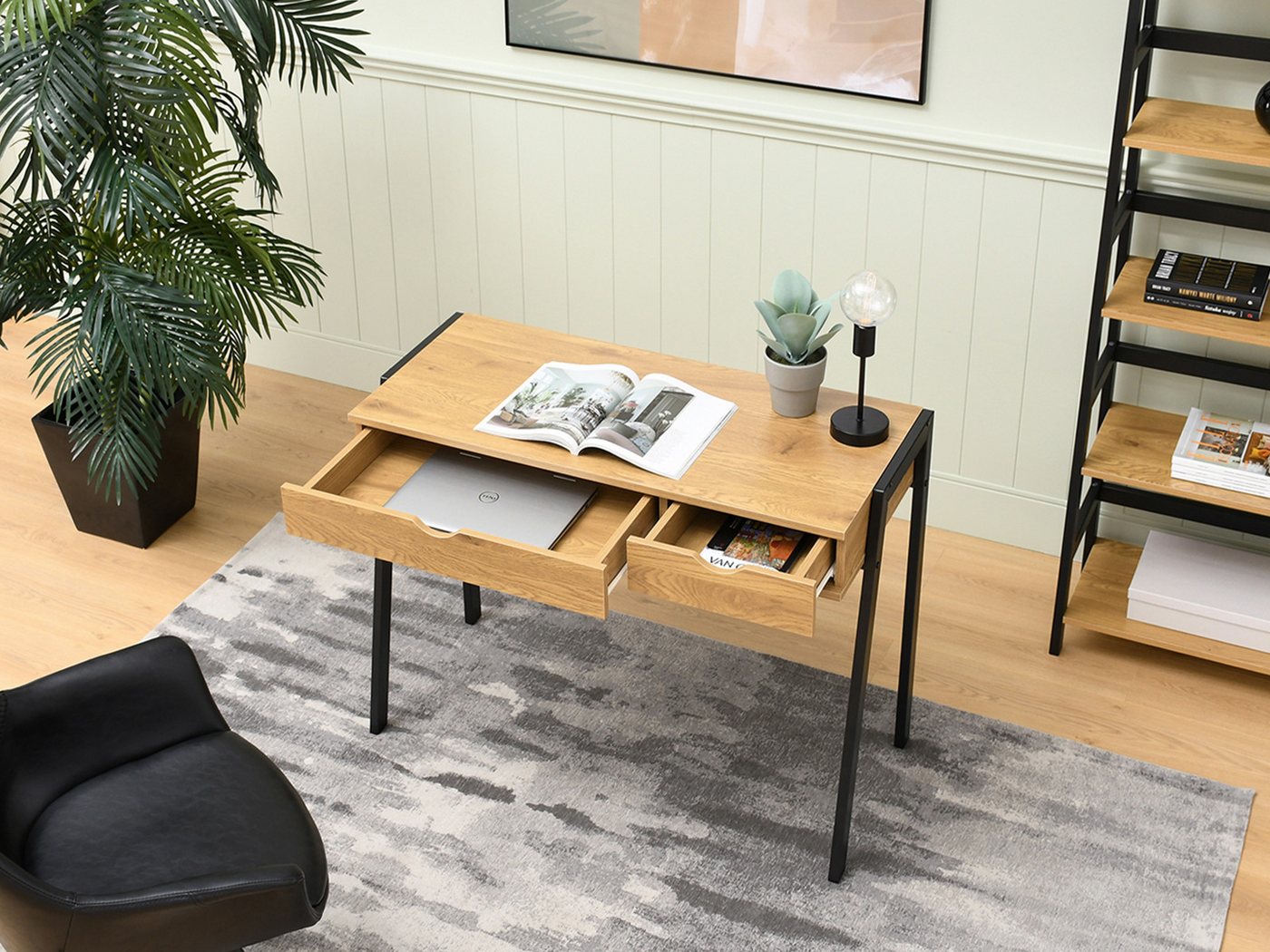 Compleo Schreibtisch mit 2 Schubladen, Modern und geräumig LUNDS – Bild 4 von 5