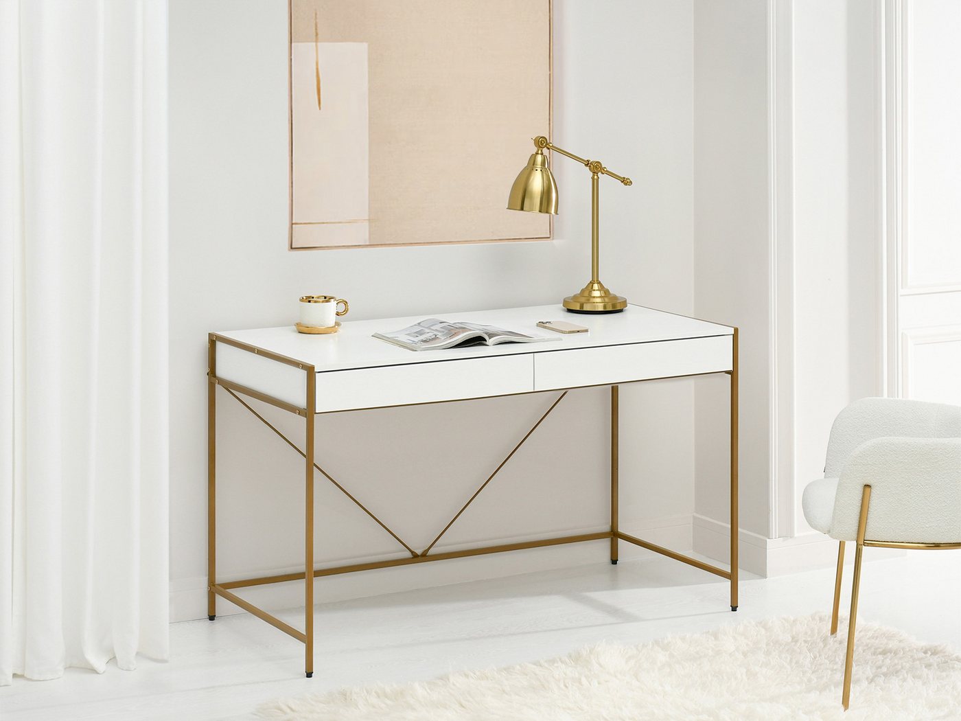 Compleo Schreibtisch mit 2 Schubladen, Breite: 123 cm, Modern design – Bild 2 von 5