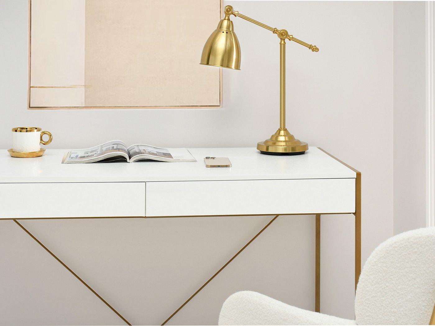 Compleo Schreibtisch mit 2 Schubladen, Breite: 123 cm, Modern design – Bild 5 von 5