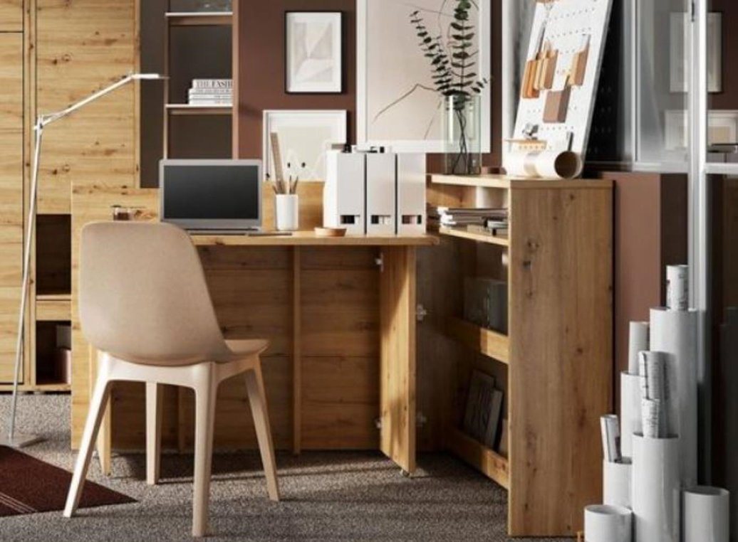 Compleo Schreibtisch WORK CONCEPT (interne Regale), Klappbarer, Praktisch, mit Rollen zum einfacheren Aufklappen ausgestattet – Bild 3 von 4