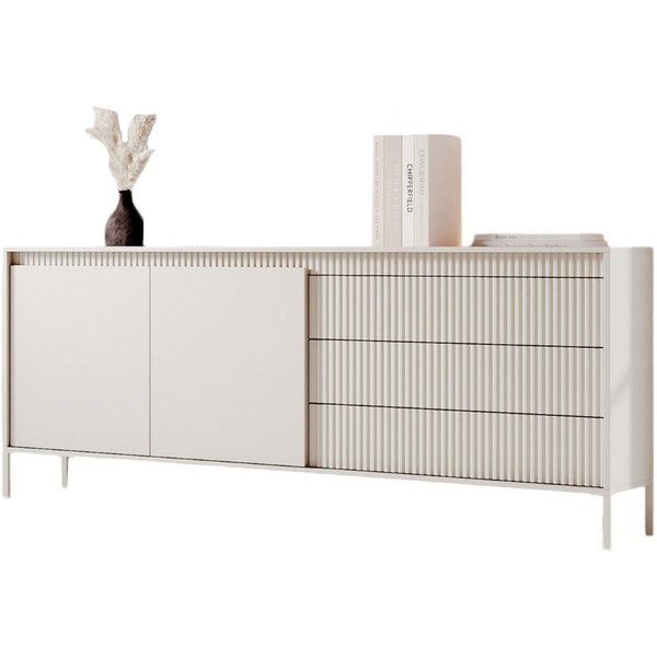Compleo Schubkastenkommode 187 cm, gerillte Front, Push-to-open, große Kapazität, 3 Schubladen, Praktische Aufbewahrung mit Push-to-open Funktion für modernes W