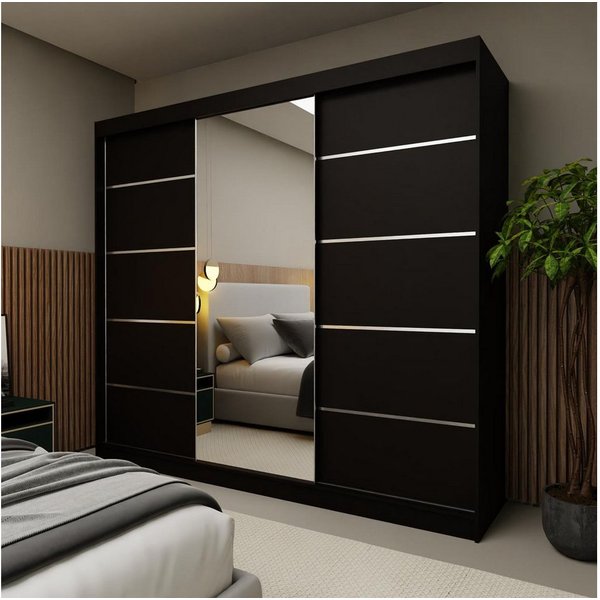 Compleo Schwebetürenschrank mit Spiegel 240 cm breit, Elegant design