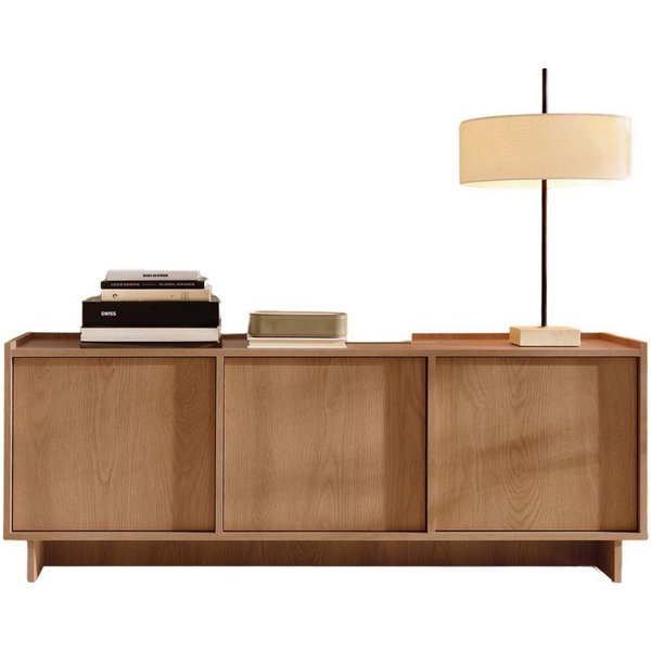 Compleo TV-Schrank 147 cm breit, Japandi design KELLOS, Lowboard Eiche Karamell