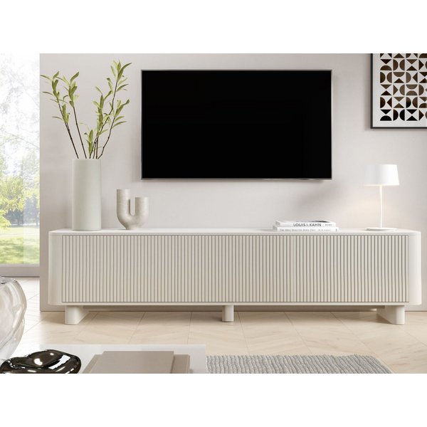 Compleo TV-Schrank 220 cm breit, Hängend oder auf Füßen, TV-Tisch japandi Nussbaum oder Kaschmir