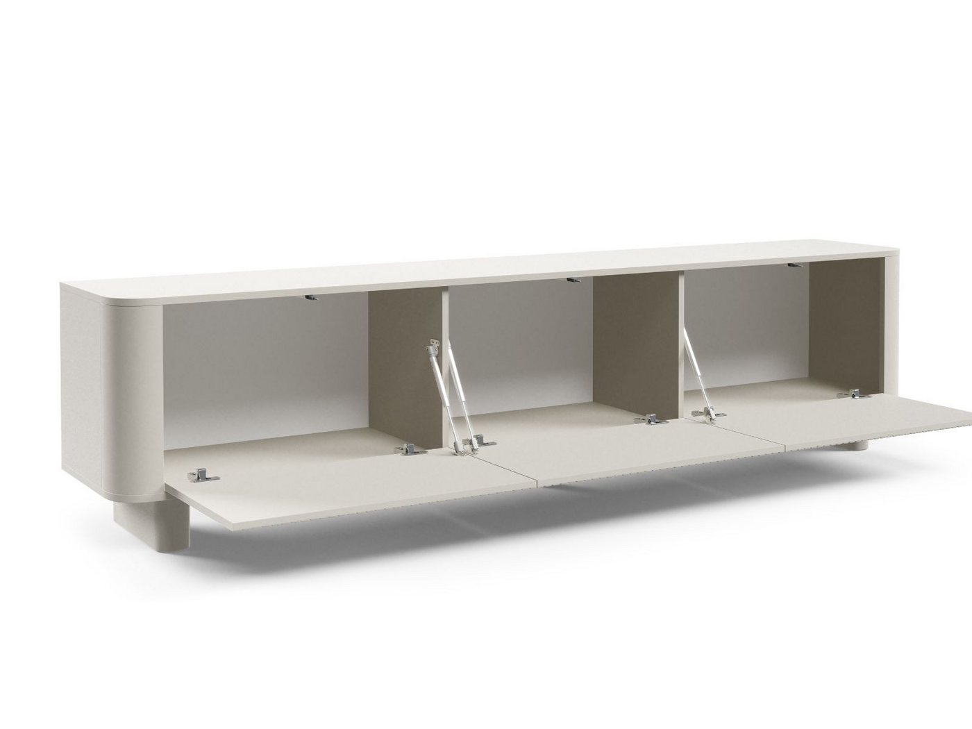 Compleo TV-Schrank 220 cm breit, Hängend oder auf Füßen, TV-Tisch japandi Nussbaum oder Kaschmir – Bild 5 von 5