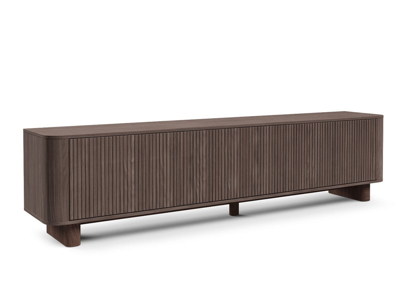 Compleo TV-Schrank 220 cm breit, Hängend oder auf Füßen, TV-Tisch japandi Nussbaum oder Kaschmir – Bild 5 von 5