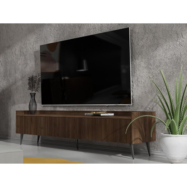 Compleo TV-Schrank dreitürig, Japandi design, Lamellenoptik MODE 180 cm breit