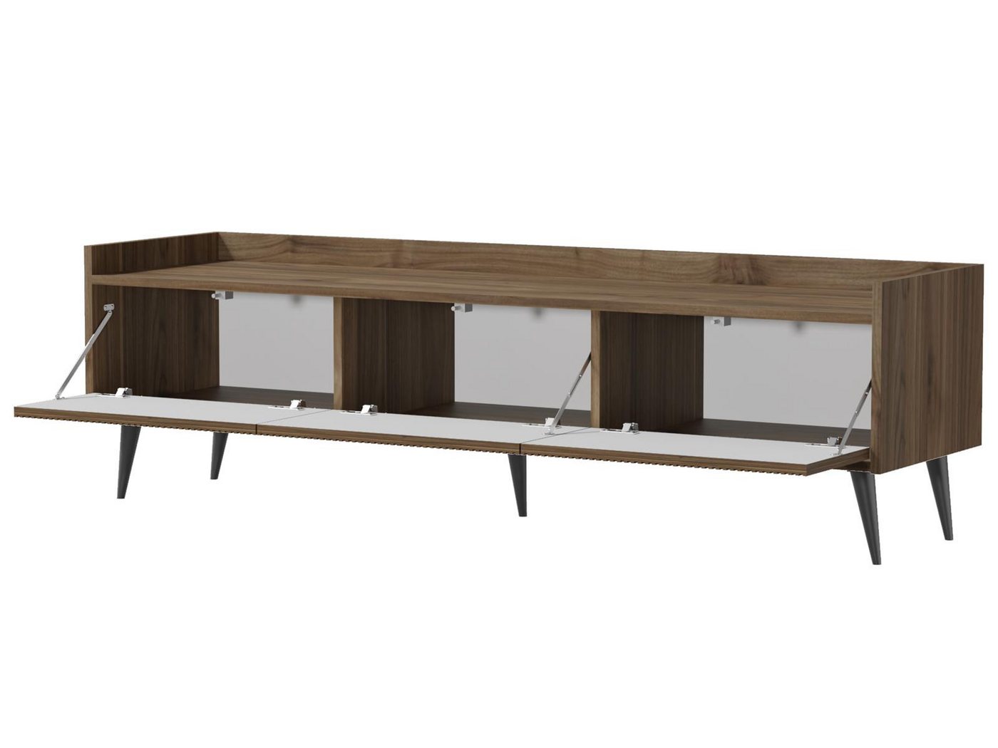 Compleo TV-Schrank dreitürig, Japandi design, Lamellenoptik MODE 180 cm breit – Bild 4 von 4