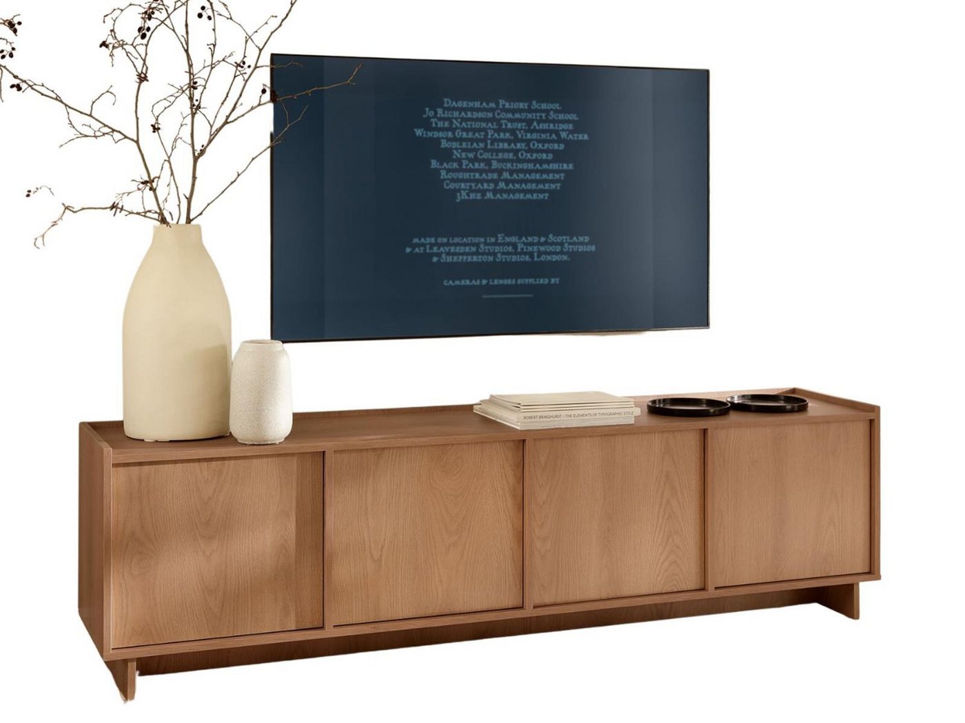 Compleo TV-Schrank Eiche Karamell KELLOS, Lowboard 195 cm, Japandi design – Bild 2 von 4