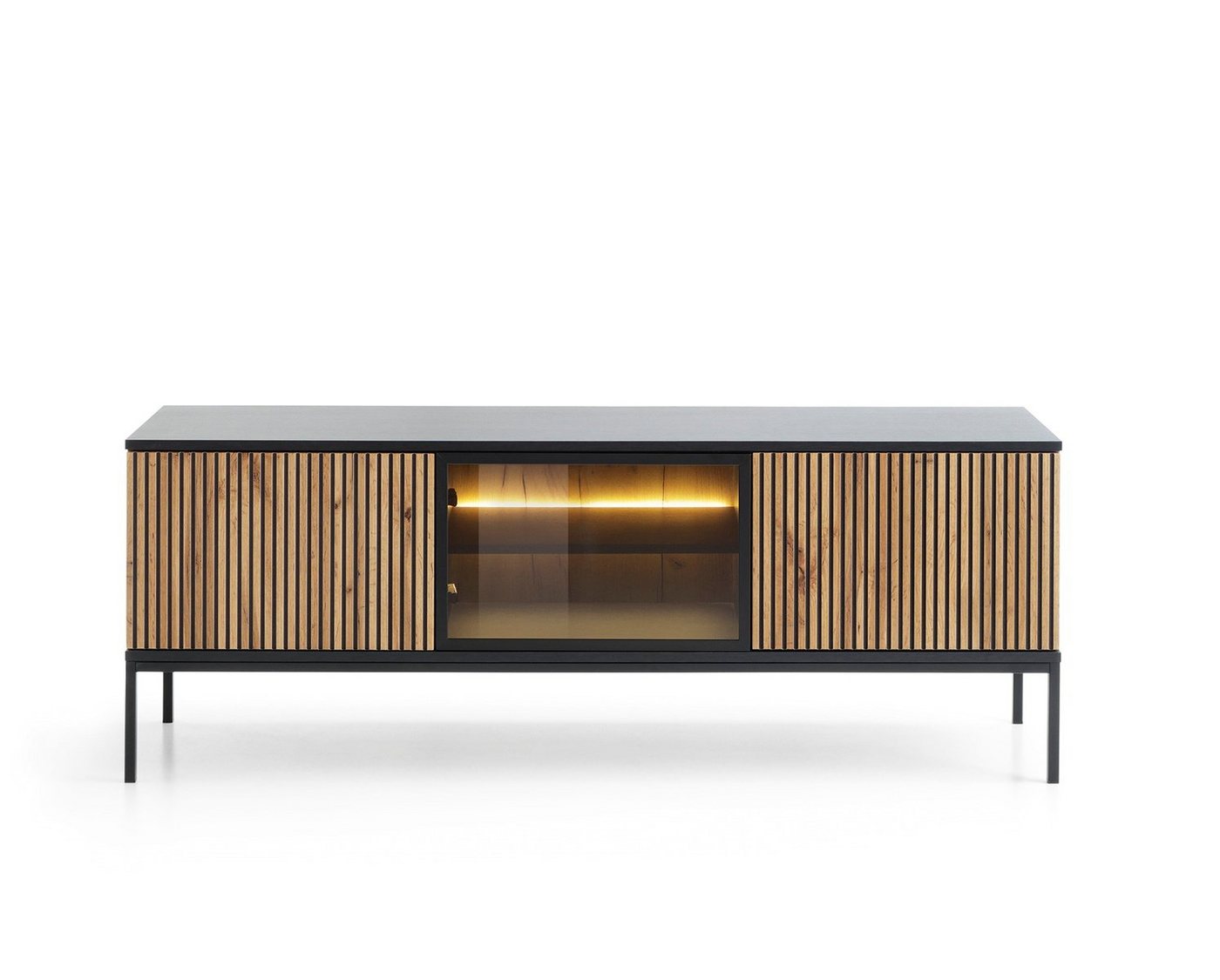 Compleo TV-Schrank LINO, TV Tisch gerifflete Front, Fernsehschrank Modern Wohnzimmer – Bild 3 von 5