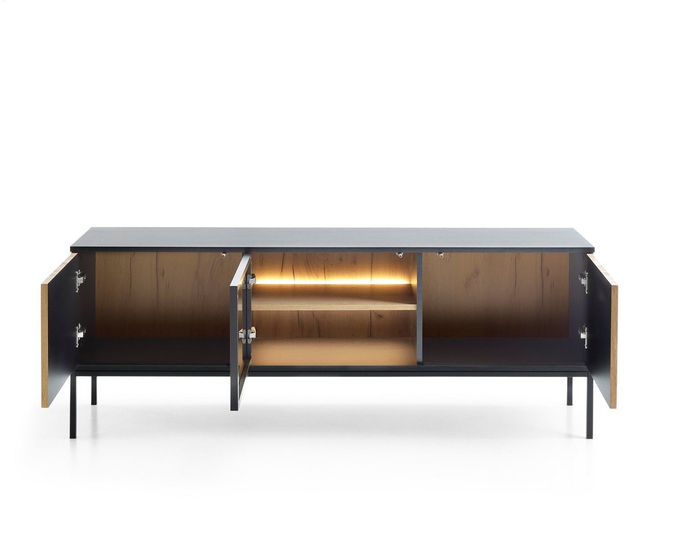Compleo TV-Schrank LINO, TV Tisch gerifflete Front, Fernsehschrank Modern Wohnzimmer – Bild 4 von 5