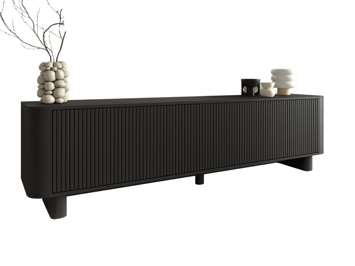 Compleo TV-Schrank modern und Japandi Design, Lowboard 200 cm breit MADE IN EU, TOPSELLER – Bild 2 von 4