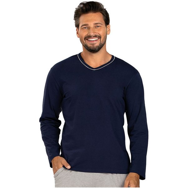 Comte Pyjamaoberteil Mix & Match (Packung, 1-tlg) Herren Pyjamaoberteil Schlafshirt Langarm Baumwolle