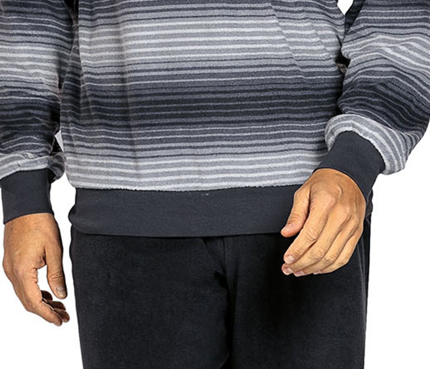 Comte Schlafanzug Gentle Frost (Set, 2 tlg., 2-teilig) Herren Pyjama lang Langarm Frottee geknöpft auch große Größen – Bild 3 von 3