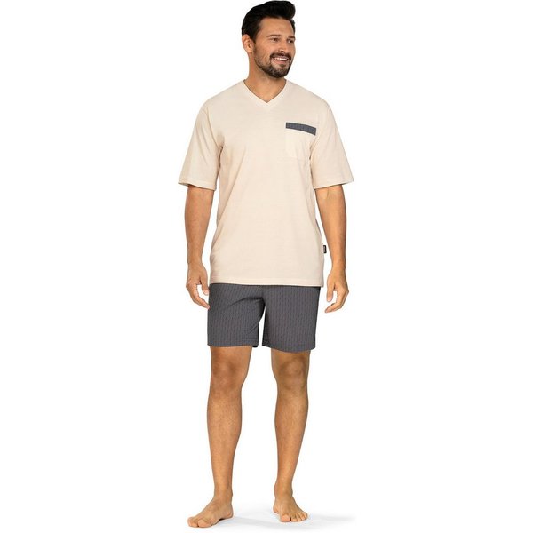 Comte Shorty Lunar Lounge (Set, 2 tlg., 2-teilig) Herren Pyjama kurz Shorty Kurzarm Baumwolle große Größen