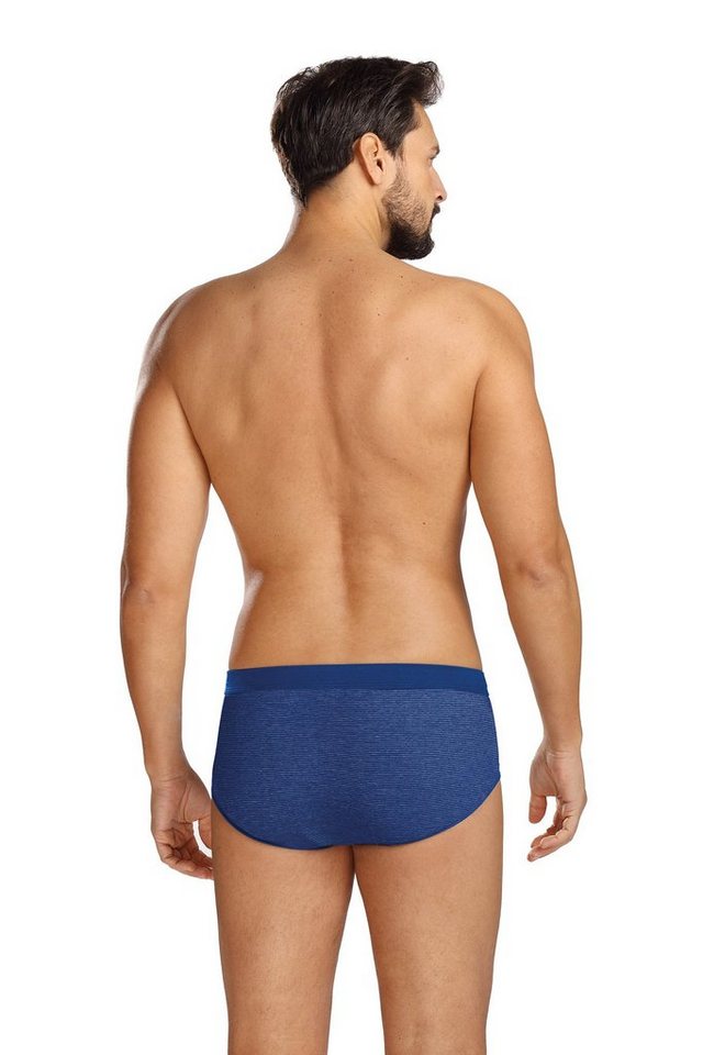 Comte Slip (Set, 3-St., 3er-Pack) Herren Slips Sportslips 3er-Pack mit Eingriff Feinripp Ringel – Bild 3 von 3