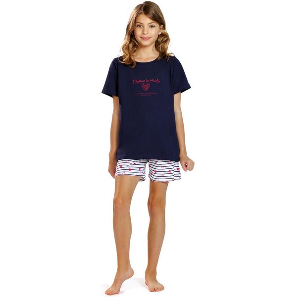 comtessa Schlafanzug Comte Kids (Set, 2 tlg., 2-teilig) Mädchen Pyjama Shorty Kurzarm Baumwolle