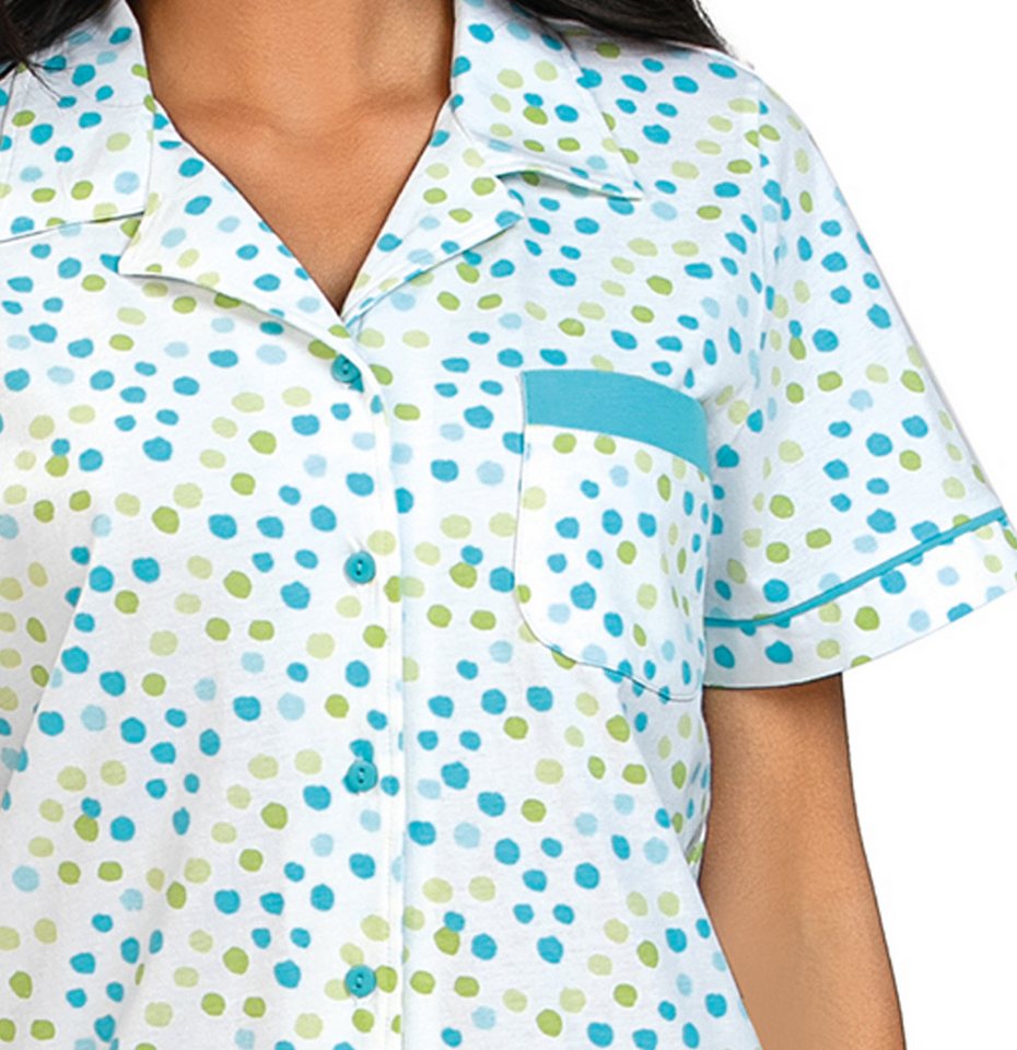 comtessa Shorty Summer Whisper (Set, 2 tlg., 2-teilig) Damen Pyjama 2-teilig Shorts Baumwolle geknöpft große Größen – Bild 2 von 3