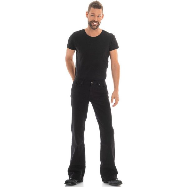 Comycom Bootcut-Jeans Herren STAR CUT GABARDINE schwarz