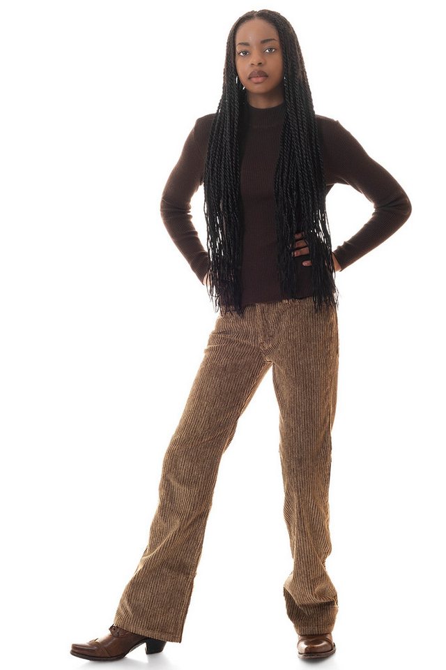 Comycom Cordhose Damen Bootcut beige braun – Bild 3 von 5