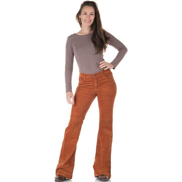 Comycom Cordhose Damen Bootcut mittelbraun