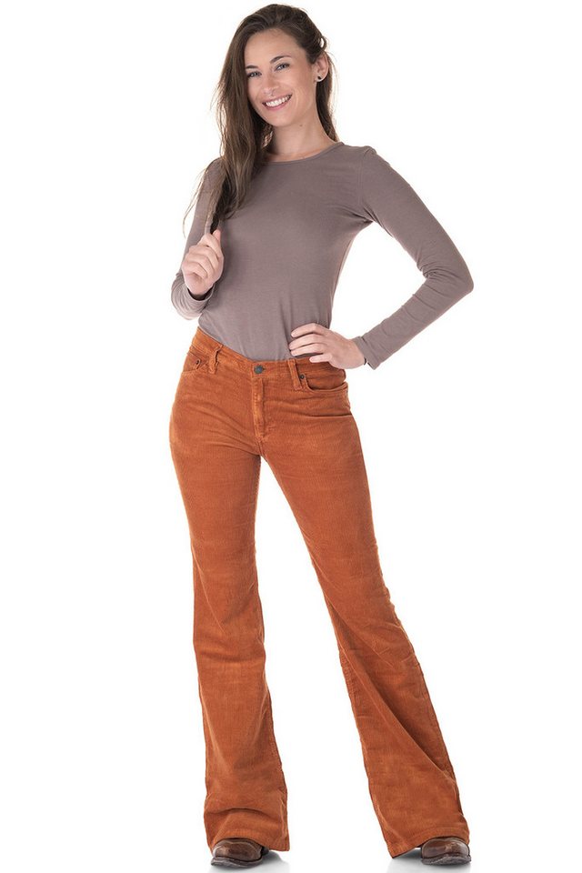 Comycom Cordhose Damen Bootcut mittelbraun – Bild 4 von 5