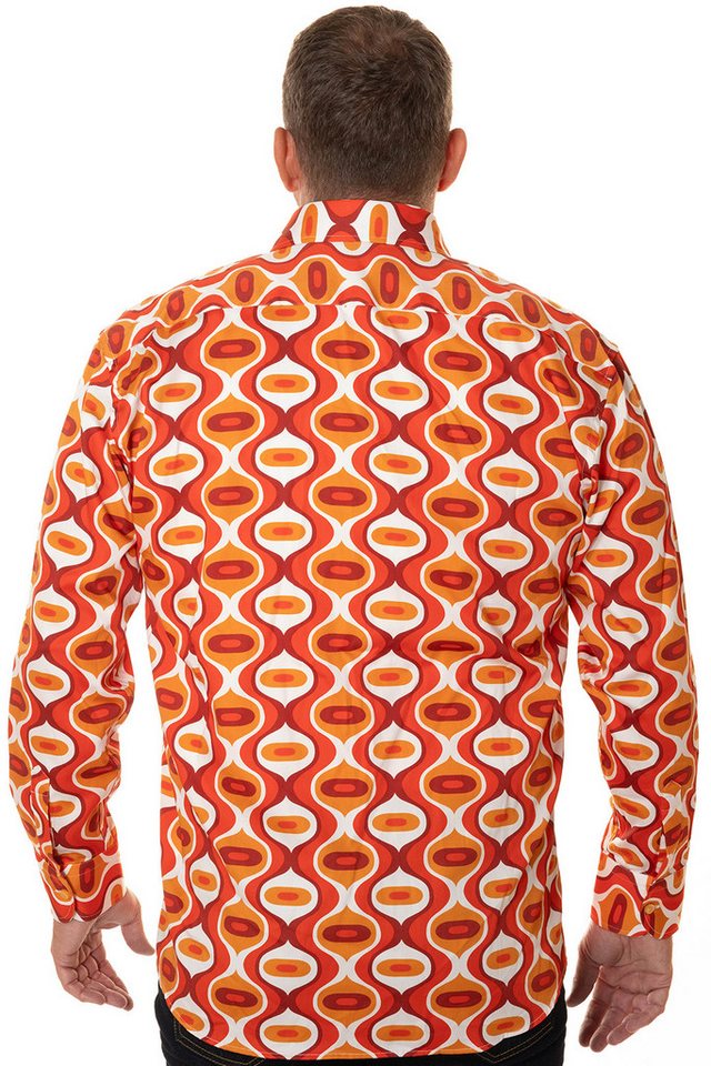 Comycom Langarmhemd Herren 70er DROPS orange – Bild 2 von 5