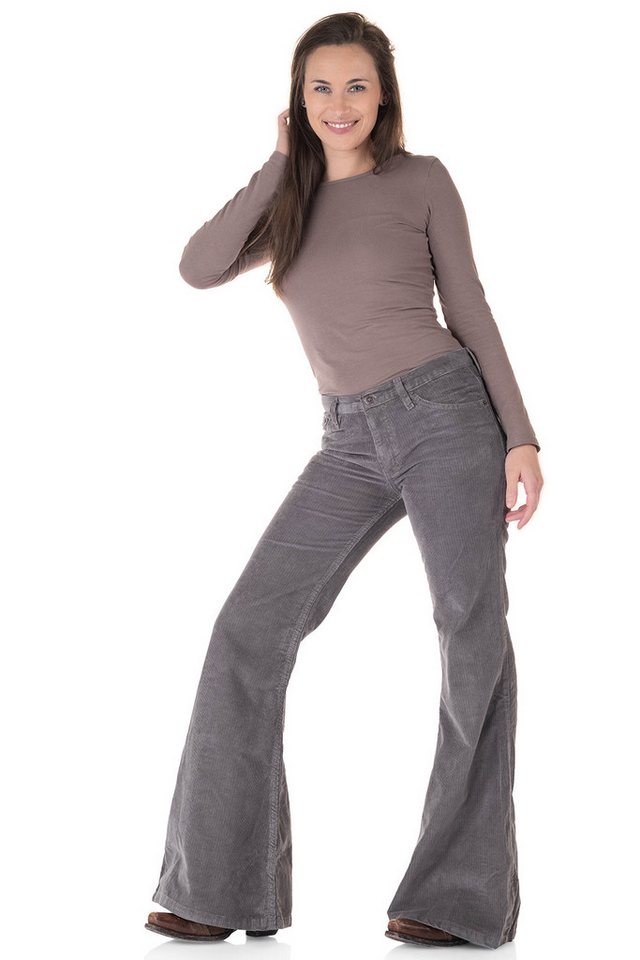 Comycom Schlaghose Damen Cord hellgrau – Bild 3 von 5