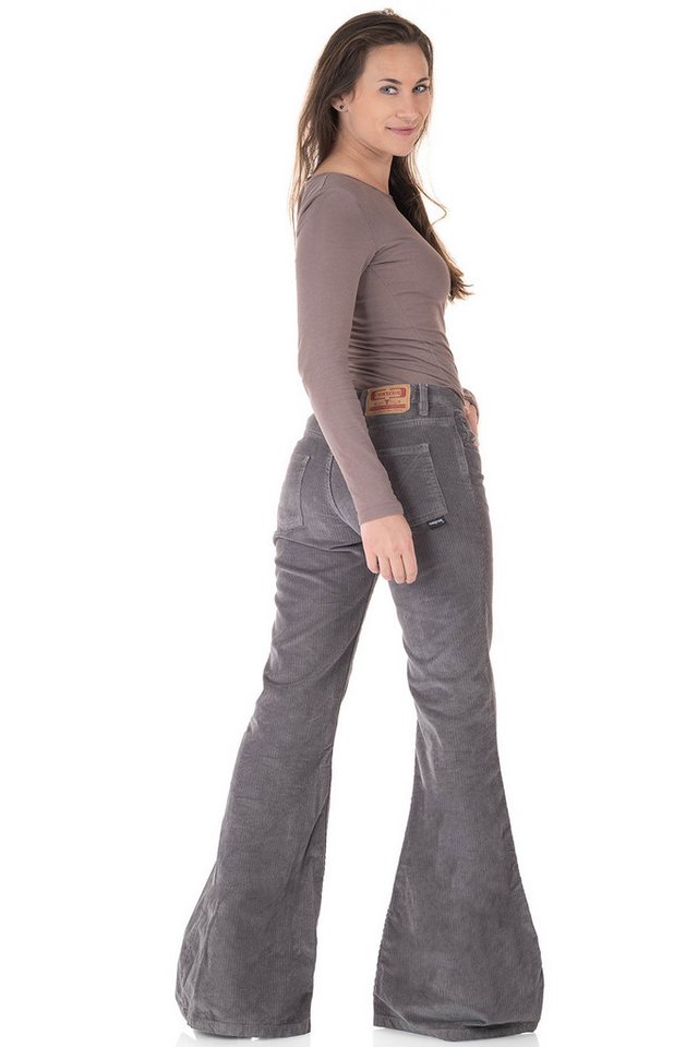 Comycom Schlaghose Damen Cord hellgrau – Bild 5 von 5