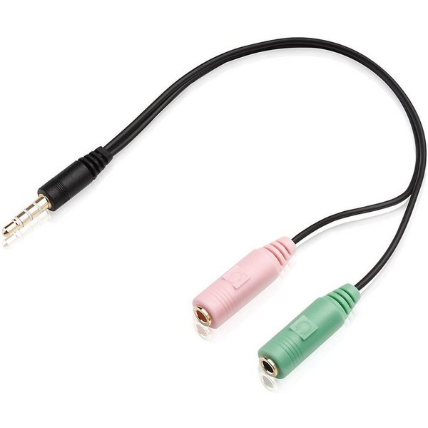 conecto Adapter PC-Headset 2-mal 3,5-mm-Buchse an 4-poliger Stecker Audio-Adapter