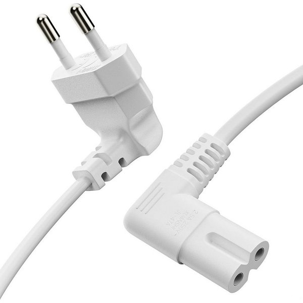 conecto conecto Strom-Kabel, Euro-Stecker 90° auf C7 IEC-Buchse 90°, Euro-Ne Stromkabel, (300 cm)