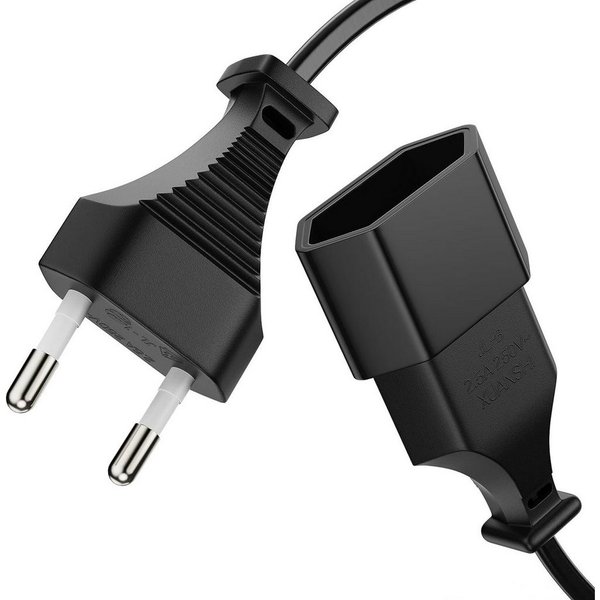 conecto conecto Strom-Kabel-Verlängerung, Euro-Stecker gerade auf Euro-Buchse Stromkabel, (300 cm)