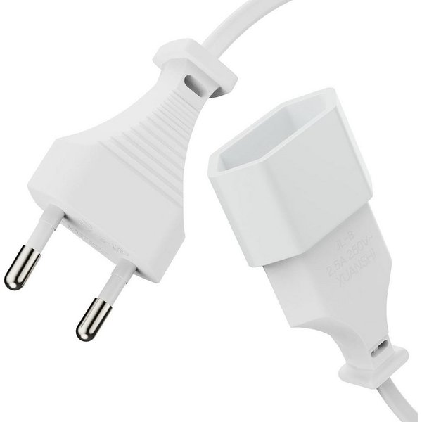 conecto conecto Strom-Kabel-Verlängerung, Euro-Stecker gerade auf Euro-Buchse Stromkabel, (300 cm)
