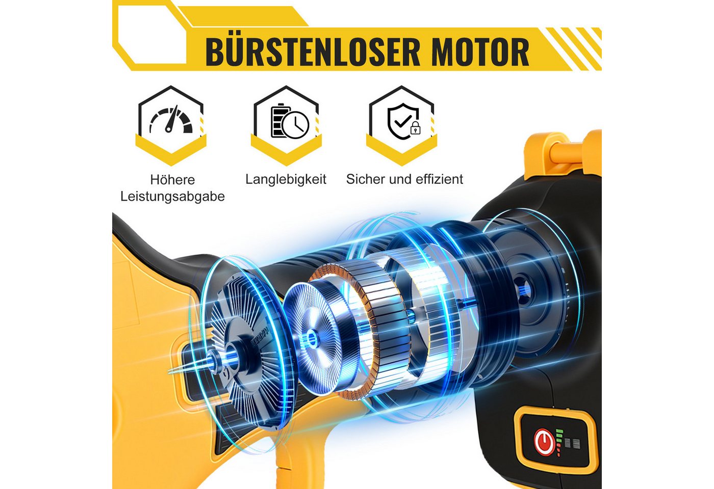 CONENTOOL Akku-Astschere 21V, 25mm SK5 Bürstenlos, Elektrische Gartenschere mit Schleifstein, mit 2x 2,0Ah Akkus + Ladegerät – Bild 3 von 5