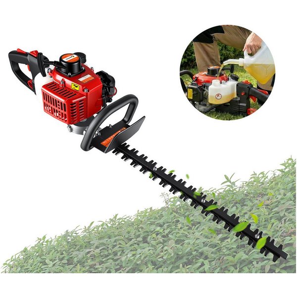 CONENTOOL Benzin-Heckenschere 60 cm Schnittlänge, 22,5 ccm, SK5-Stahl, Vibrationsdämpfung, für Hecken & Sträucher
