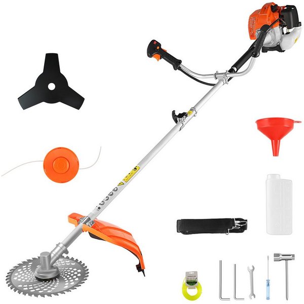 CONENTOOL Benzin-Motorsense Multifunktions Rasentrimmer mit austauschbaren Aufsätzen, 25.5 cm Arbeitsbreite Messer, 35 cm Arbeitsbreite Faden, 3-in-1 Rasentrimm