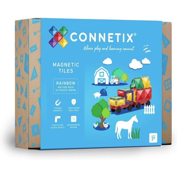 Connetix CONNETIX Magnetbausteine Regenbogen 24 Stück Konstruktions-Spielset