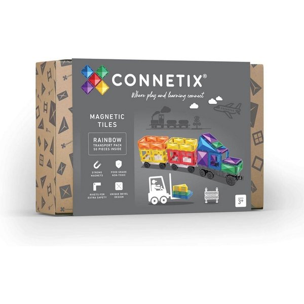 Connetix CONNETIX Magnetbausteine Regenbogen Transportieren Packen 50 Stück 3+ Konstruktions-Spielset
