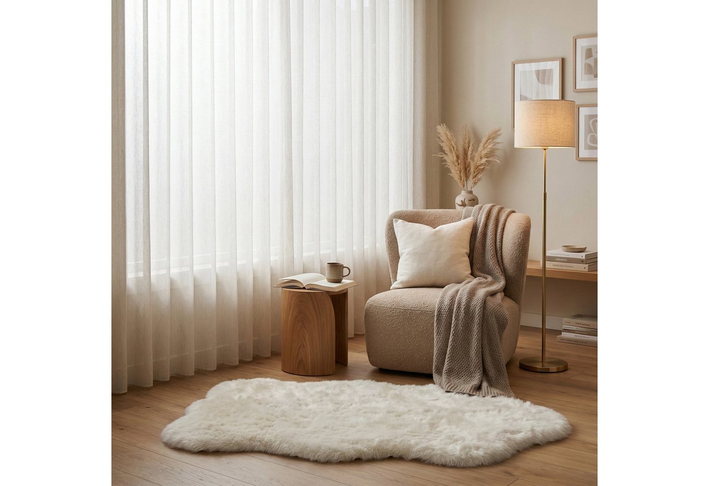 Consilio Concept Fellteppich Teppich Schaffell Imitat Fellteppich SHEEPSKIN Fell Hochflor Höhe 52mm – Bild 2 von 5