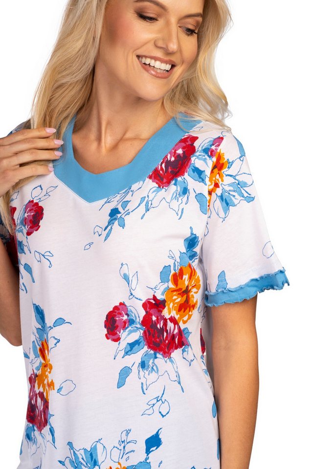 Consult-Tex Capri-Pyjama Damen Capri Bermuda Pyjama DF638cd (Spar-Set, 1 Set) hautsymphatische Baumwolle-Jersey – Bild 4 von 5