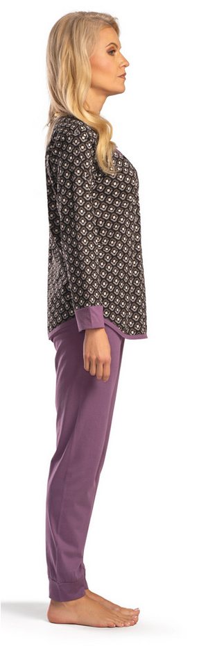 Consult-Tex Pyjama Damen Langarm Pjama, Schlafanzug mit Knopfleiste (Packung, 1 Stück) in langer Form – Bild 4 von 4