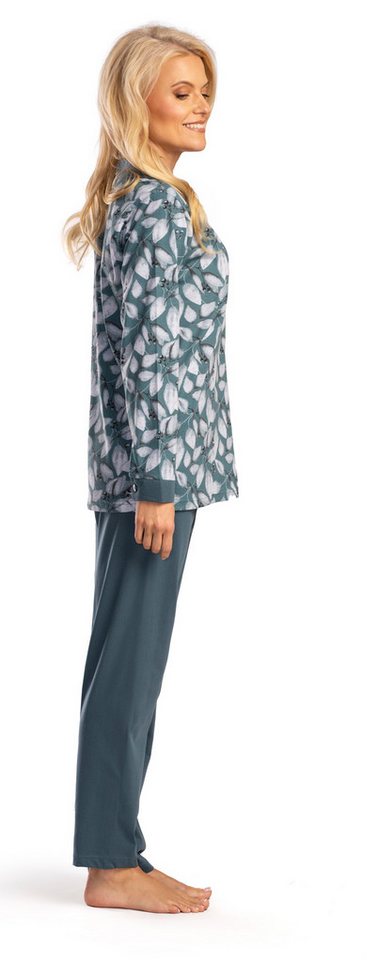 Consult-Tex Pyjama Damen Langarm Pyjama, Schlafanzug mit Reverskragen (Packung, 1 Stück) in langer Form – Bild 4 von 5