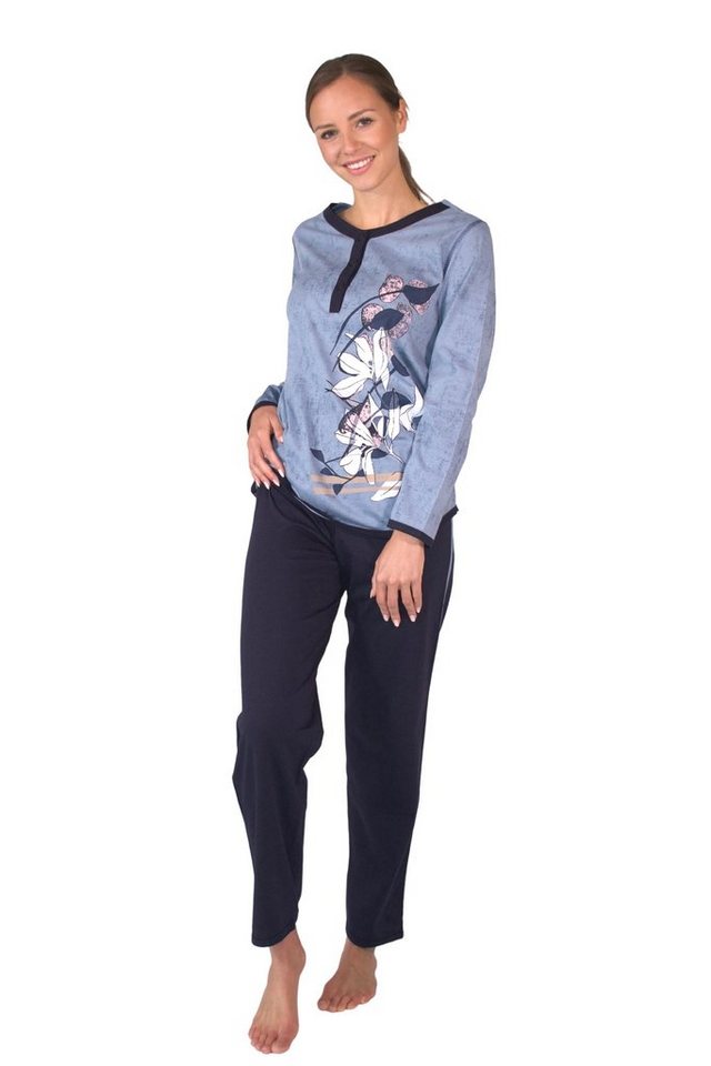 Consult-Tex Pyjama Damen Pyjama, Schlafanzug, Homewear Set DF419 (Packung) aus reiner Baumwolle-Jersey Qualität – Bild 3 von 5