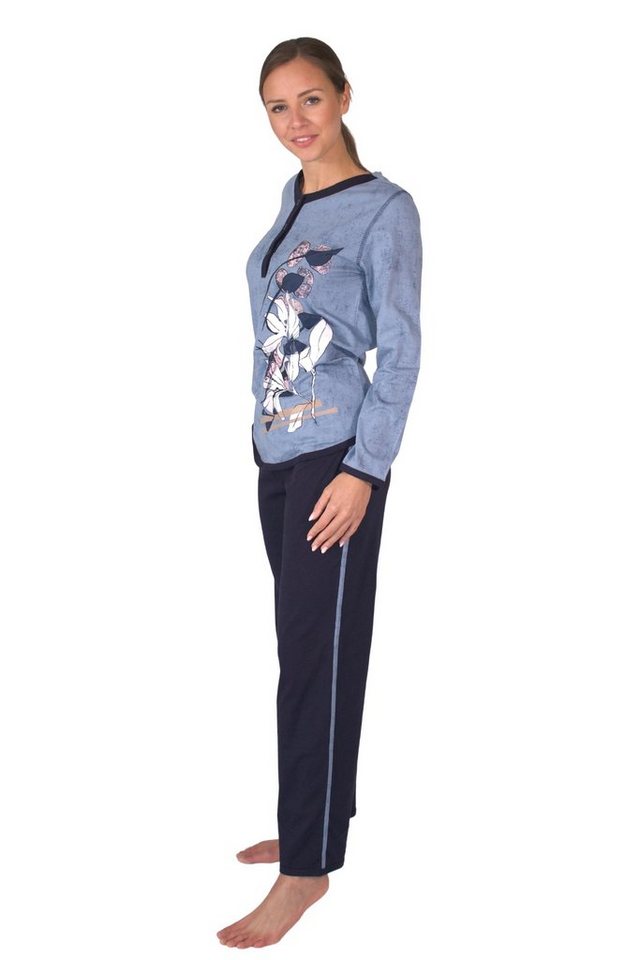 Consult-Tex Pyjama Damen Pyjama, Schlafanzug, Homewear Set DF419 (Packung) aus reiner Baumwolle-Jersey Qualität – Bild 4 von 5