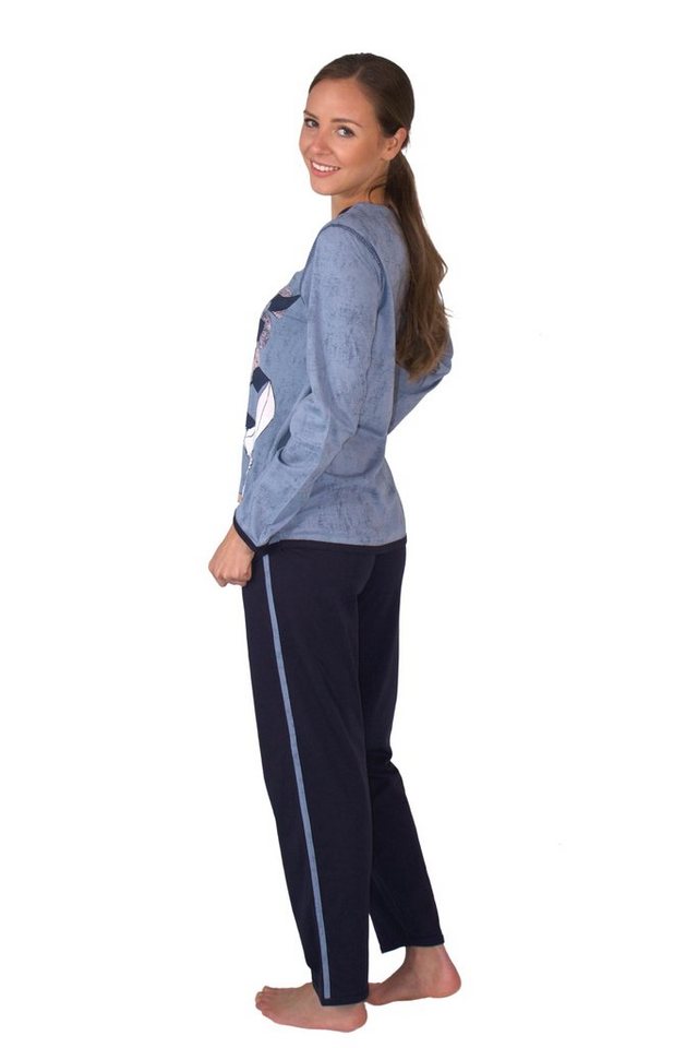 Consult-Tex Pyjama Damen Pyjama, Schlafanzug, Homewear Set DF419 (Packung) aus reiner Baumwolle-Jersey Qualität – Bild 5 von 5