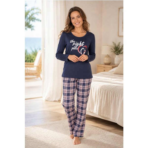 Consult-Tex Pyjama Damen Pyjama, Schlafanzug DW600 (Spar-Set, 2 tlg., 1 Set) aus reiner Baumwolle-Jersey