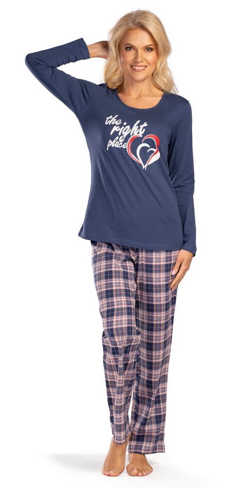 Consult-Tex Pyjama Damen Pyjama, Schlafanzug DW600 (Spar-Set, 2 tlg., 1 Set) aus reiner Baumwolle-Jersey – Bild 3 von 5