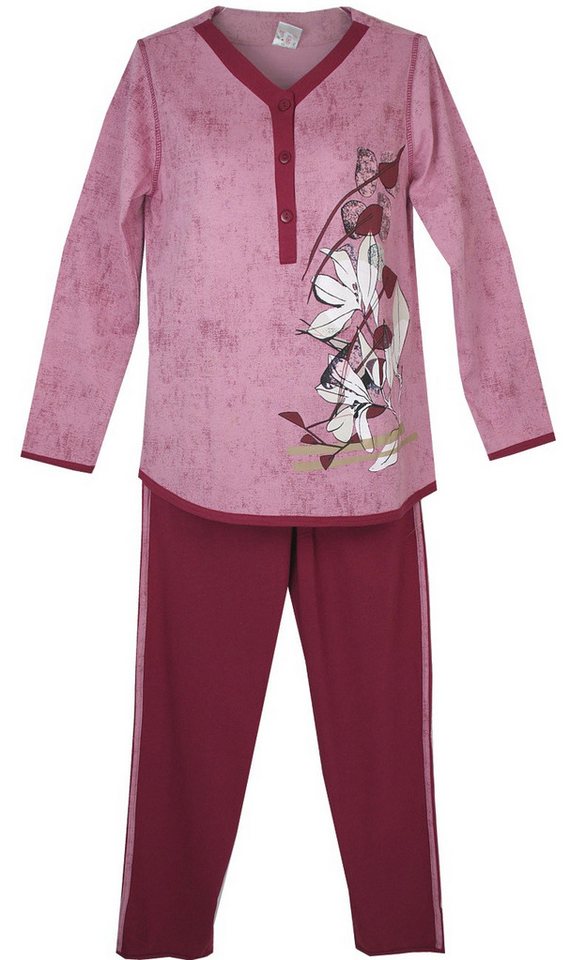 Consult-Tex Pyjama Damen Pyjama, Schlafanzug, Homewear Set DF419 (Packung) aus reiner Baumwolle-Jersey Qualität – Bild 2 von 5