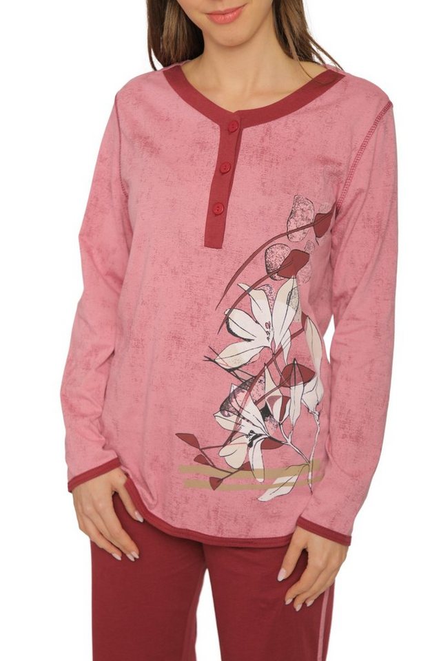 Consult-Tex Pyjama Damen Pyjama, Schlafanzug, Homewear Set DF419 (Packung) aus reiner Baumwolle-Jersey Qualität – Bild 3 von 5